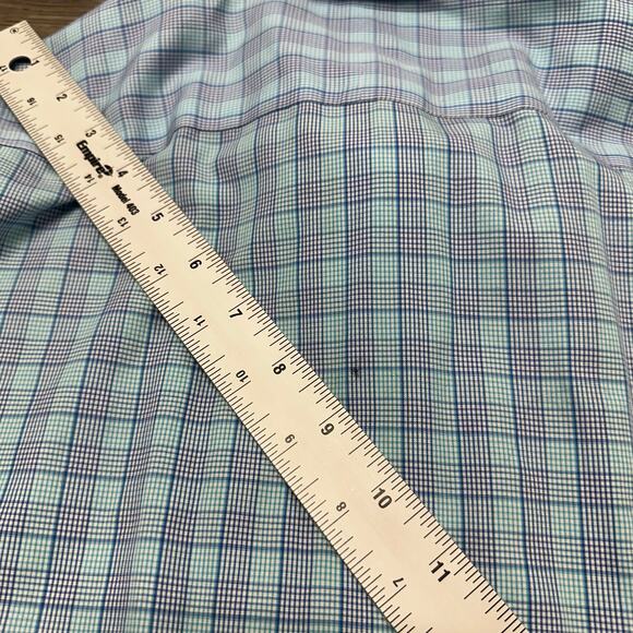 Bonobos Blue Mens 16.5 35 Tailored Slim Fit Wrinkle Free Button Up Dress Shirt - Picture 7 of 10